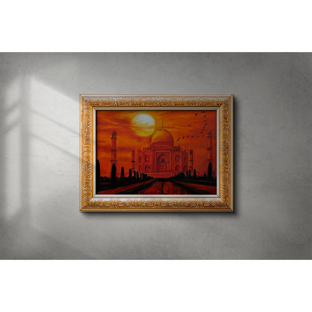 Majestic Taj Mahal At Sunset Oil Painting 1