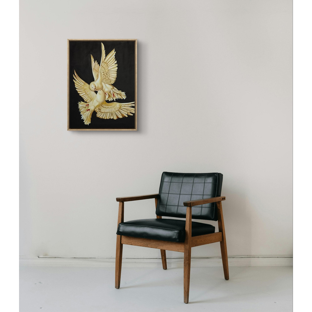 Heartwarming Oil Painting Of Two Pigeons 1