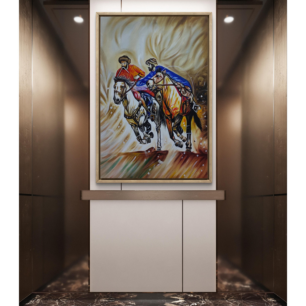 Oil Painting Of Two Horse Riders 1