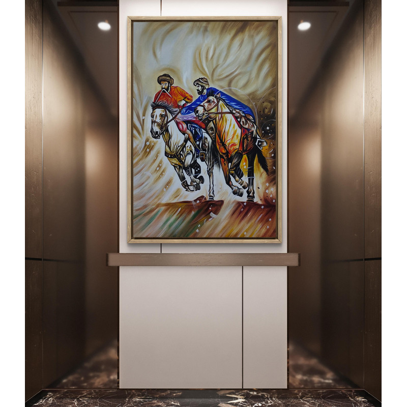 Oil Painting Of Two Horse Riders 1