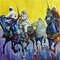 Warrirors On Horseback Oil Painting 0