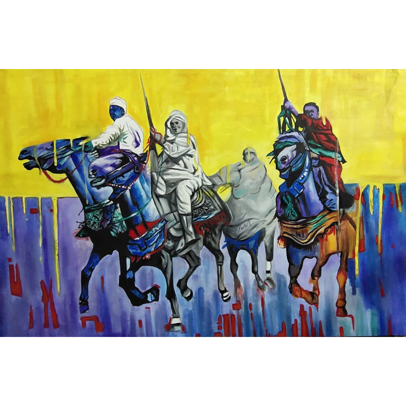 Warrirors On Horseback Oil Painting 0