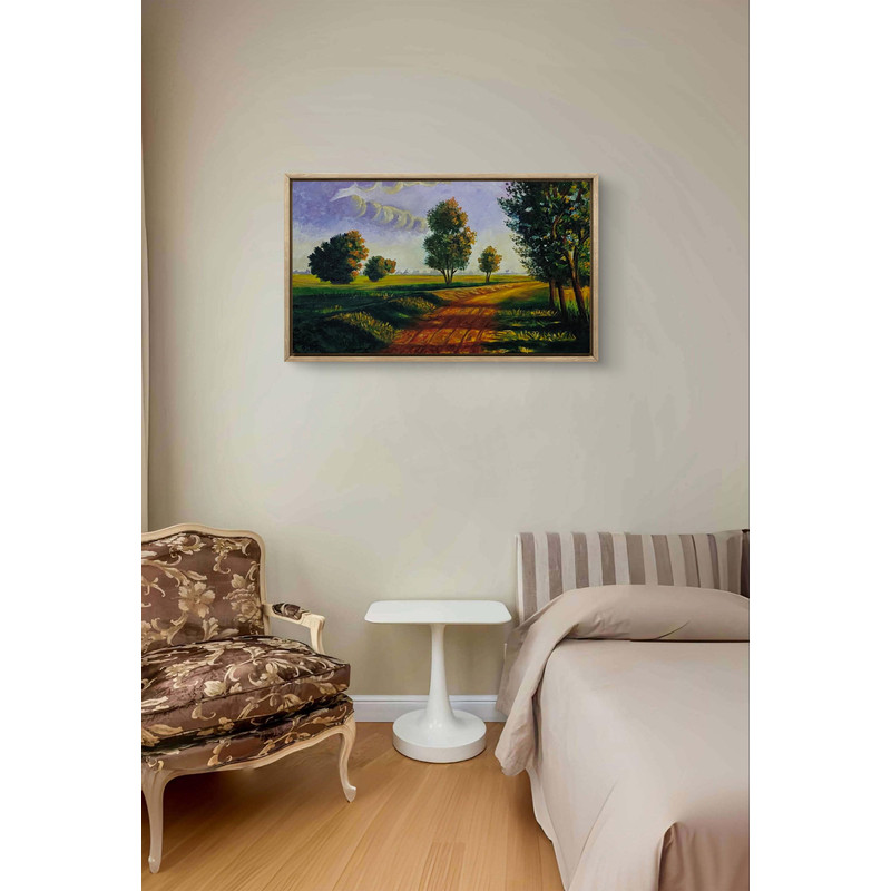 Village Road Serenity Oil Painting 1