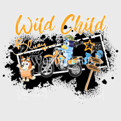 bluey, bluey wild child, bluey riding, dirt bike, bluey sublimation