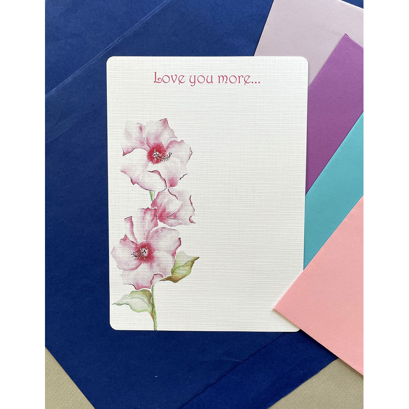 Personalized Writing Paper Pink Hibiscus  Set Of 36 0