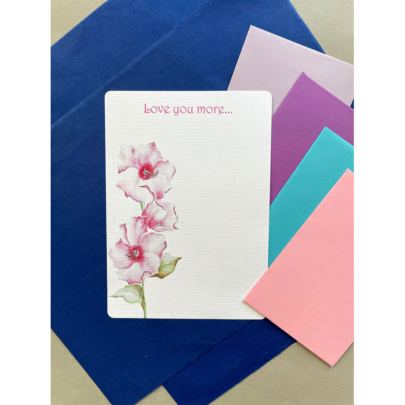 Personalized Writing Paper Pink Hibiscus  Set Of 36 1