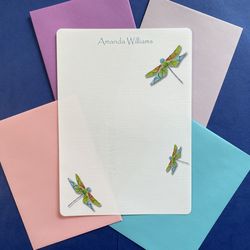 dragonfly custom writing paper stationery - set of 36