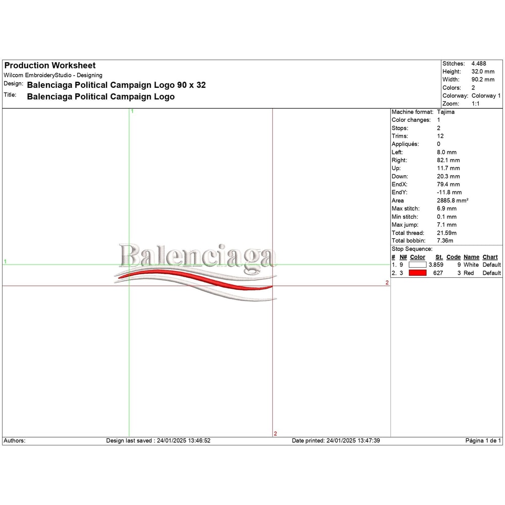 Balenciaga Political Campaign Logo Embroidery Design Balenciaga Embroidery Embroidery File Instant 1