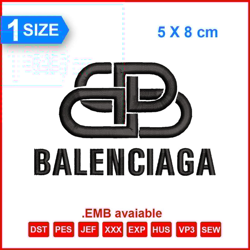Balenciaga BB Monogram Logo Embroidery Design Balenciaga Embroidery Logo Design Embroidery File Ins 0