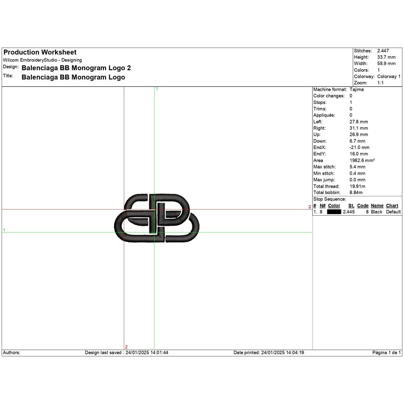 Balenciaga BB Monogram Logo Embroidery Design Balenciaga Embroidery Logo Design Embroidery File Ins 2