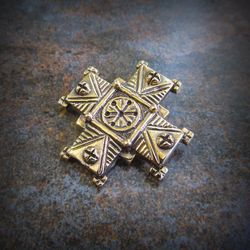 Handmade gutzul cross necklace pendant,ukrainian brass cross necklace,ukrainian brass cross jewellery pendant,gutsul