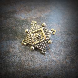 Hutzul square brass necklace pendant,handmade ukrainian brass jewellery,square jewellery charm,jewellery making supplies