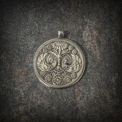 Handmade neusilber medallion,neusilber birds jewellery locket,ukrainian dukach,ukraine coin necklace pendant,ukrainian