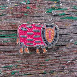 ukrainian naive art pin,Maria Prymachenko whild sheep pin,ukraine naive art,handmade enamel pin,hard enamel pin,ukraine
