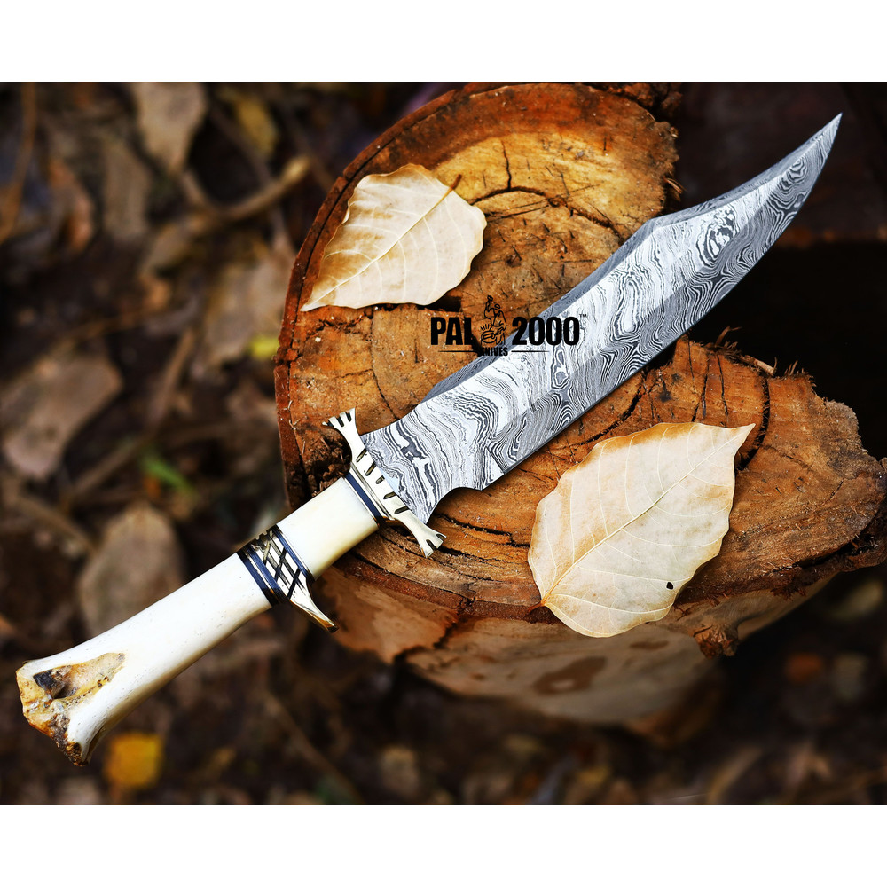 Handmade Damascus Steel 16 Inches Hunting Bowie Knife 9871 1