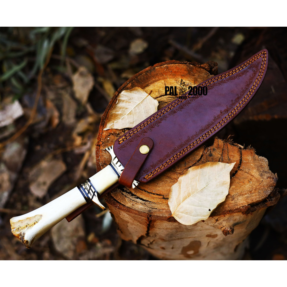 Handmade Damascus Steel 16 Inches Hunting Bowie Knife 9871 3