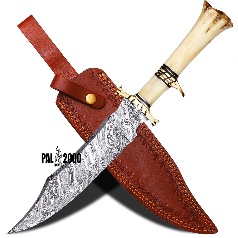 Handmade Damascus Steel 16 Inches Hunting Bowie Knife 9871 4