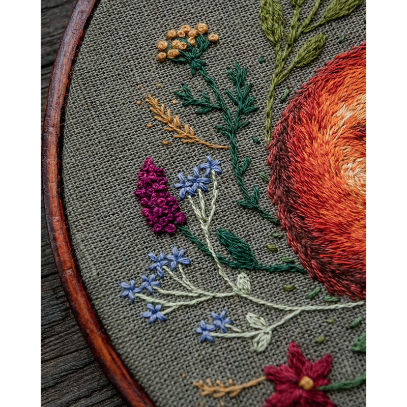 PDF Tutorial Foxy In The Meadowland Hand Embroidery Pattern Animal Thread Painting Embroidery Patte