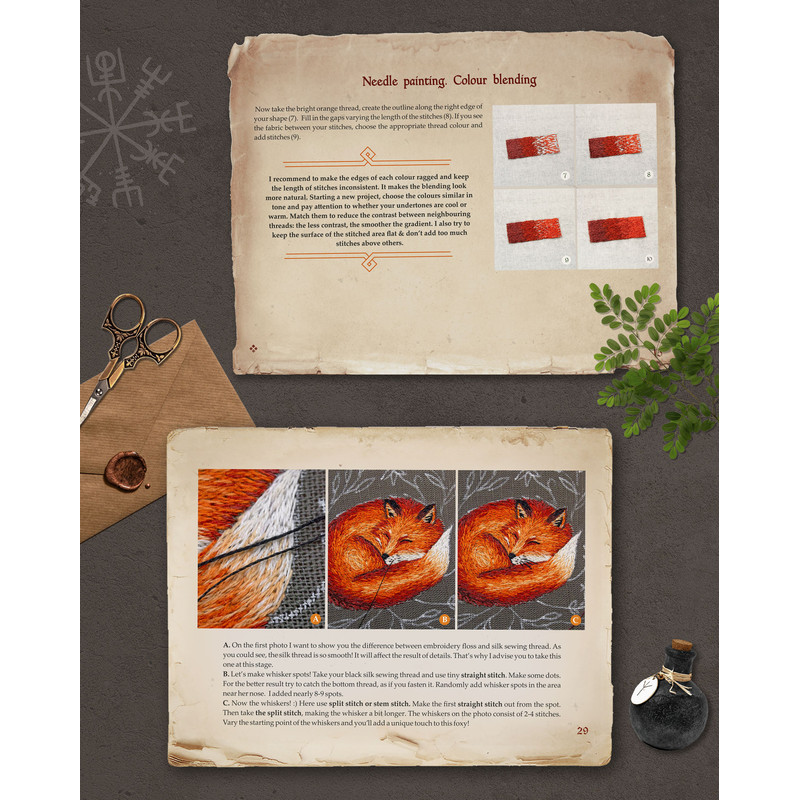 PDF Tutorial Foxy In The Meadowland Hand Embroidery Pattern Animal Thread Painting Embroidery Patte