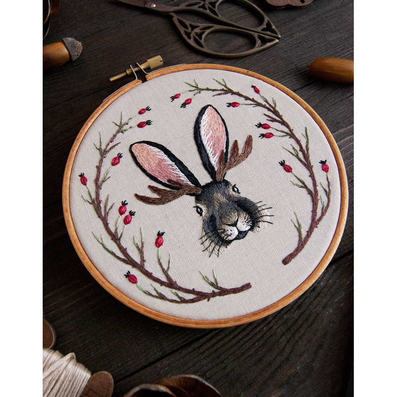 PDF Tutorial Jackalope Hand Embroidery Pattern Embroidery PDF Pattern For Beginners DIY 4
