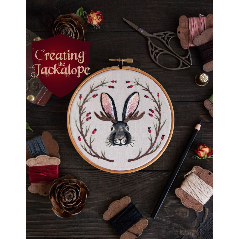 PDF Tutorial Jackalope Hand Embroidery Pattern Embroidery PDF Pattern For Beginners DIY 1