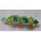 Peacock Theme Barrette Centre Clip Handmade 1