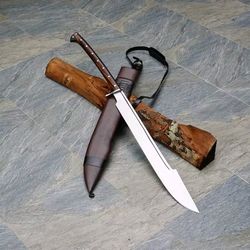 handcrafted 30" viking sword – d2 steel blade & walnut wood handle | battle-ready & collectible handmade