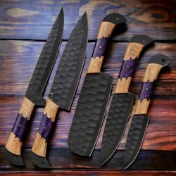 handcrafted high-carbon steel chef knife set for professional chefs & home cooks - premium kitchen cutlery |