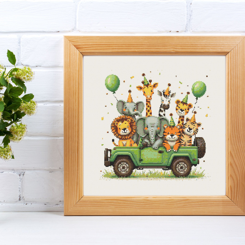 Safari Animals Cross Stitch Pattern PDF  Baby Nursery Xstitch Counted Chart  Modern Easy Instant Pa