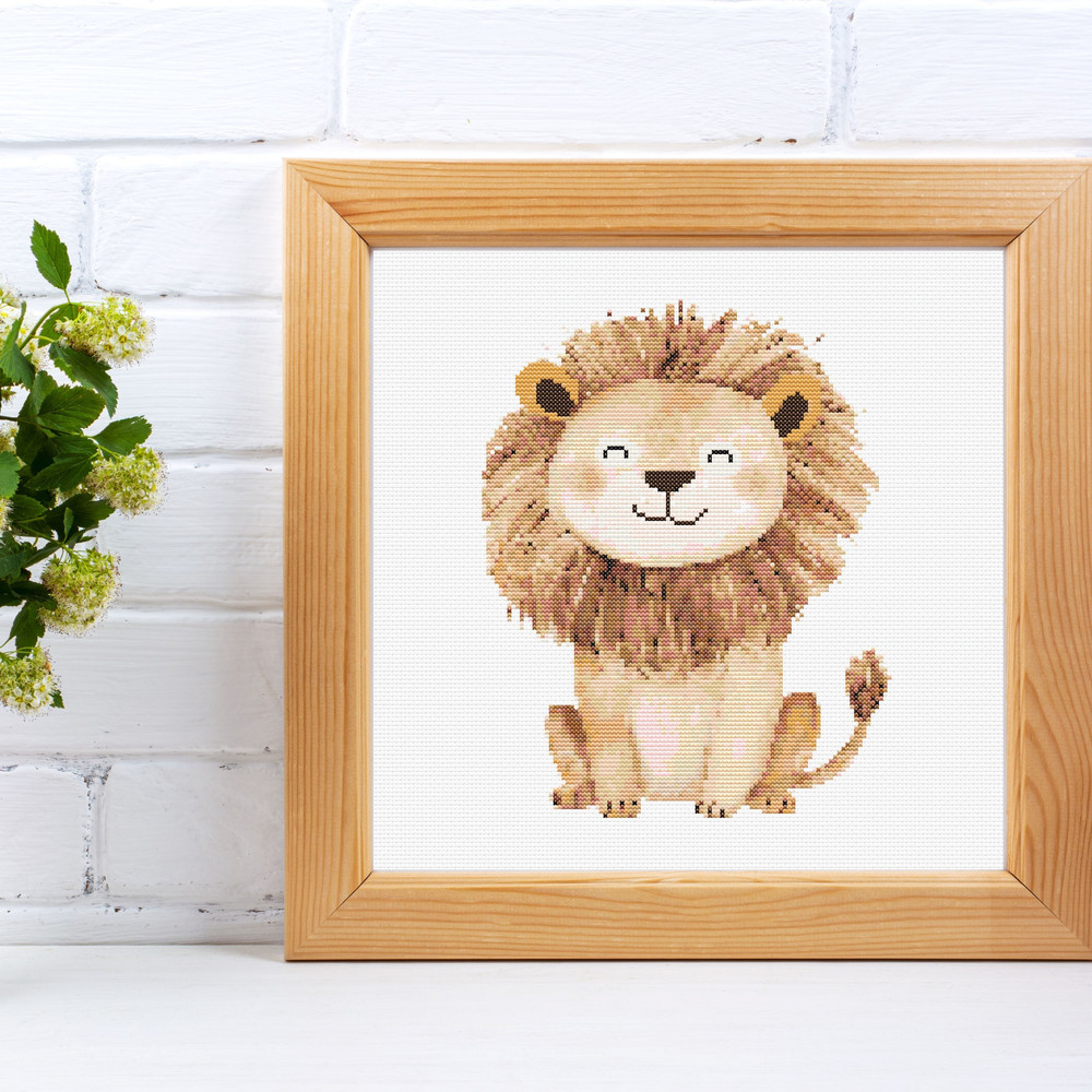Lion Safari Animals Cross Stitch Patterns PDF Baby Room Xstitch Counted Pattern Modern Easy Insta 2