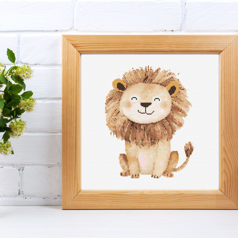 Lion Safari Animals Cross Stitch Patterns PDF Baby Room Xstitch Counted Pattern Modern Easy Insta 2