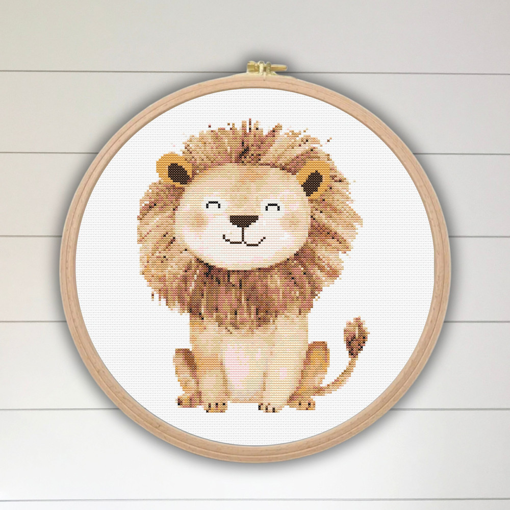 Lion Safari Animals Cross Stitch Patterns PDF Baby Room Xstitch Counted Pattern Modern Easy Insta 3