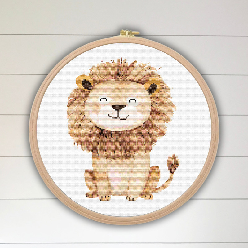 Lion Safari Animals Cross Stitch Patterns PDF Baby Room Xstitch Counted Pattern Modern Easy Insta 3