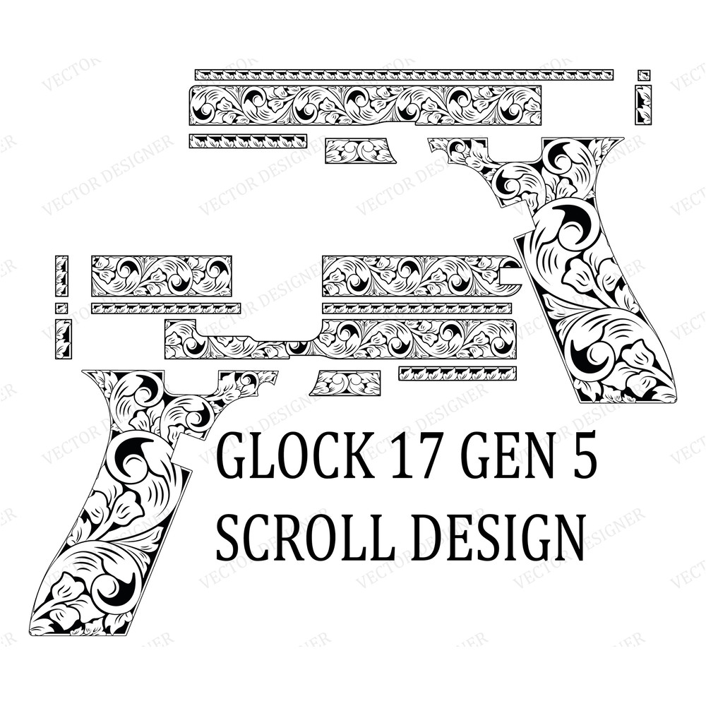 Laser Engraving Vector Design Glock 17 Gen 5 SCROLLWORK 0