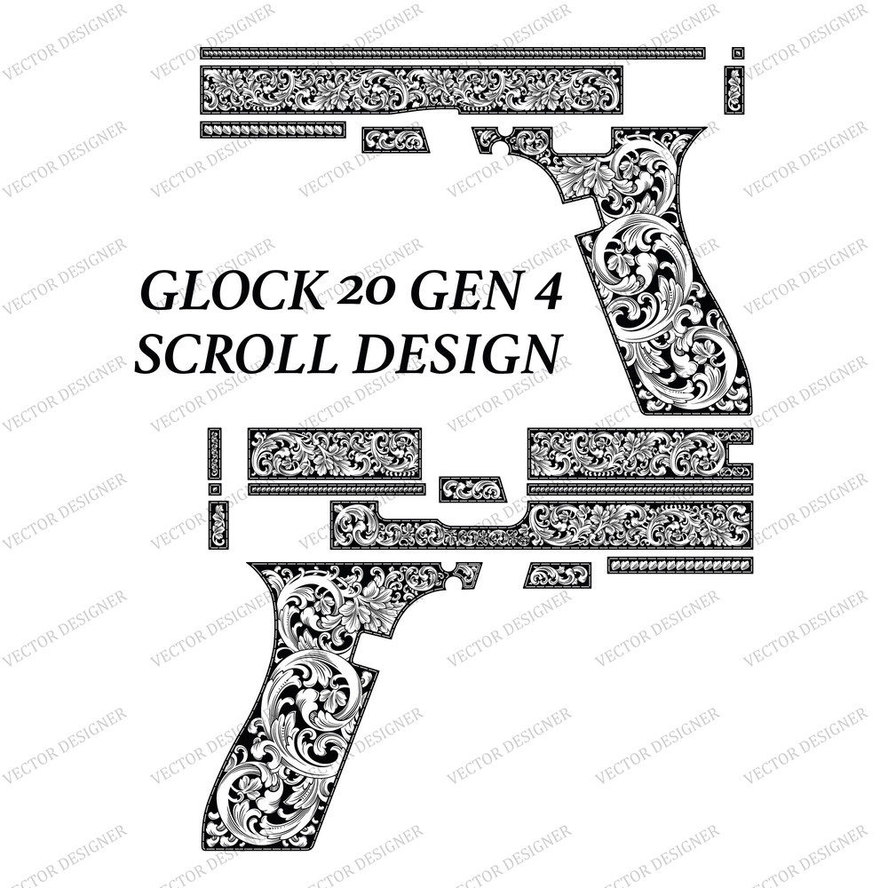 Fireamrs Laser Engraving Vector Design Glock 20 Gen 4 Scroll Artwork 0