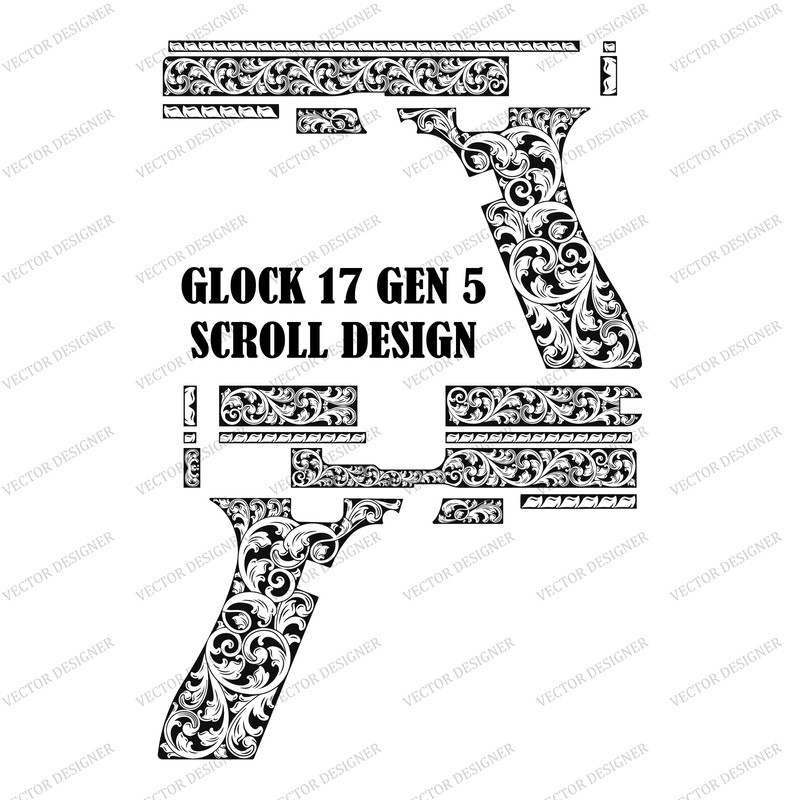 Firearms Laser Engraving Vector Design Glock 17 Gen 5 SCROLLWORK 0