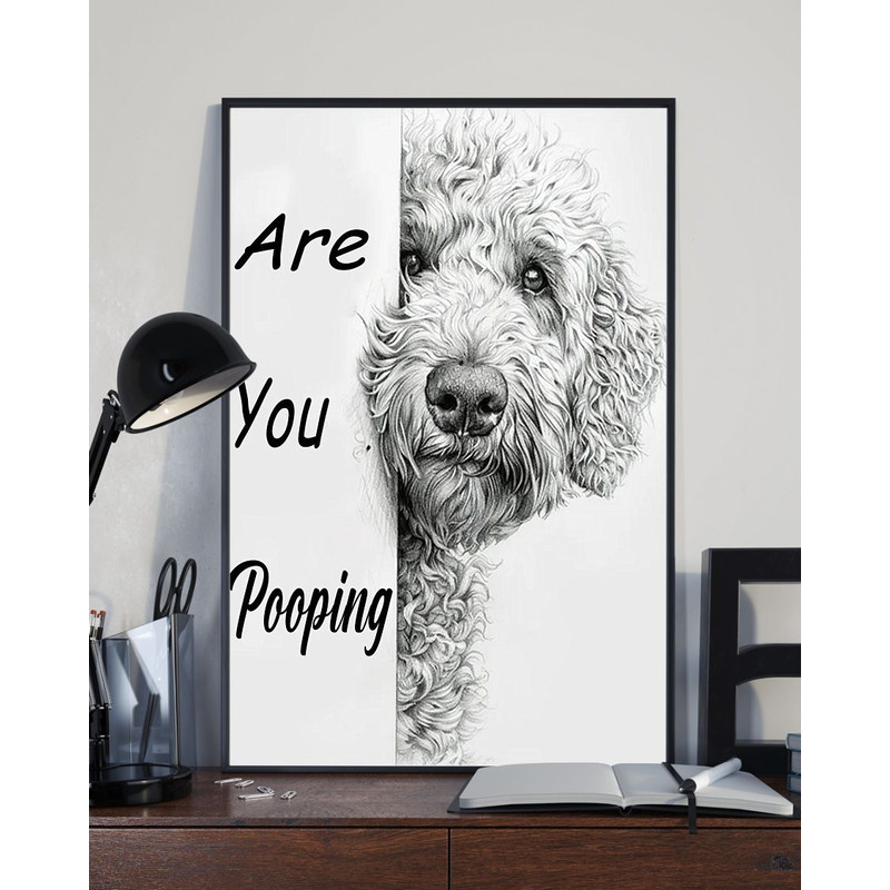 Funny Labradoodle Are You Pooping Art Minimalist Bathroom Decor Easter Home Decor Toilet Humor Deco 2