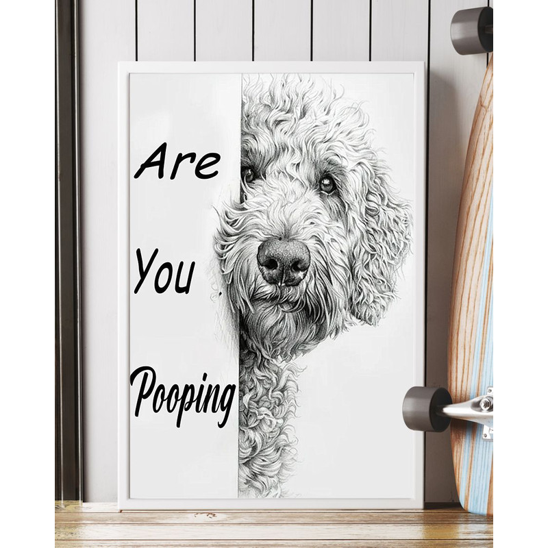 Funny Labradoodle Are You Pooping Art Minimalist Bathroom Decor Easter Home Decor Toilet Humor Deco 3
