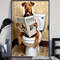 Airedale Terrier Sitting On The Toilet And Reading NewspaperFun Bathroom Wall Decor Fun And Quirky  2