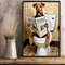 Airedale Terrier Sitting On The Toilet And Reading NewspaperFun Bathroom Wall Decor Fun And Quirky  3