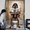 American Black And Tan Coonhound Sitting On The Toilet And Reading Newspaper Fun And Quirky Animal  2