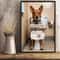 Australian Cattle Dog Sitting On The Toilet And Reading Newspaper Fun And Quirky Animal Prints 3
