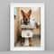 Australian Cattle Dog Sitting On The Toilet And Reading Newspaper Fun And Quirky Animal Prints 4