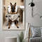 Belgian Shepherd Sitting On The Toilet And Reading NewspaperFun And Quirky Animal Prints 0