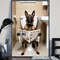 Belgian Shepherd Sitting On The Toilet And Reading NewspaperFun And Quirky Animal Prints 2