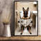 Belgian Shepherd Sitting On The Toilet And Reading NewspaperFun And Quirky Animal Prints 3