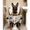 Belgian Shepherd Sitting On The Toilet And Reading NewspaperFun And Quirky Animal Prints 1
