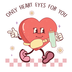 only my heart eyes for you png, valentine day png, love png, valentine designs, retro valentine day png digital download