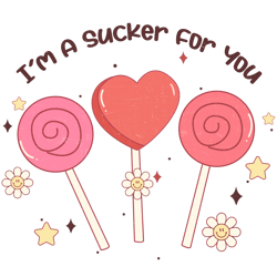 i'm sucker for you png, valentine day png, love png, valentine designs, retro valentine day png digital download