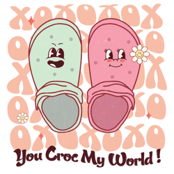 you croc my world png, valentine day png, love png, valentine designs, retro valentine day png digital download